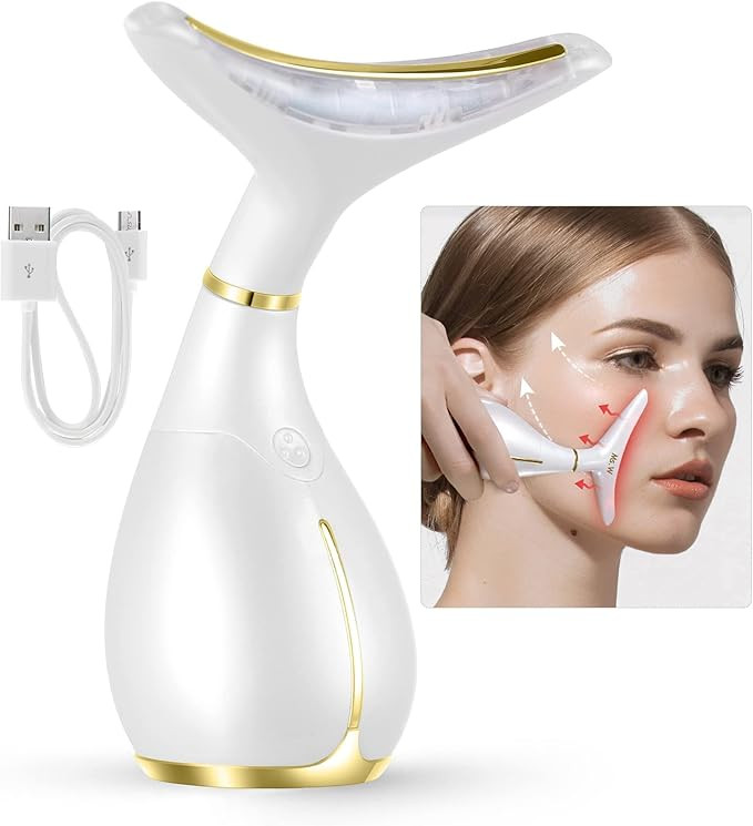 Ms.W Red Light Neck Face Massager,Portable Facial Massager for Skin Care,Electric Face Massage Ki... | Amazon (US)