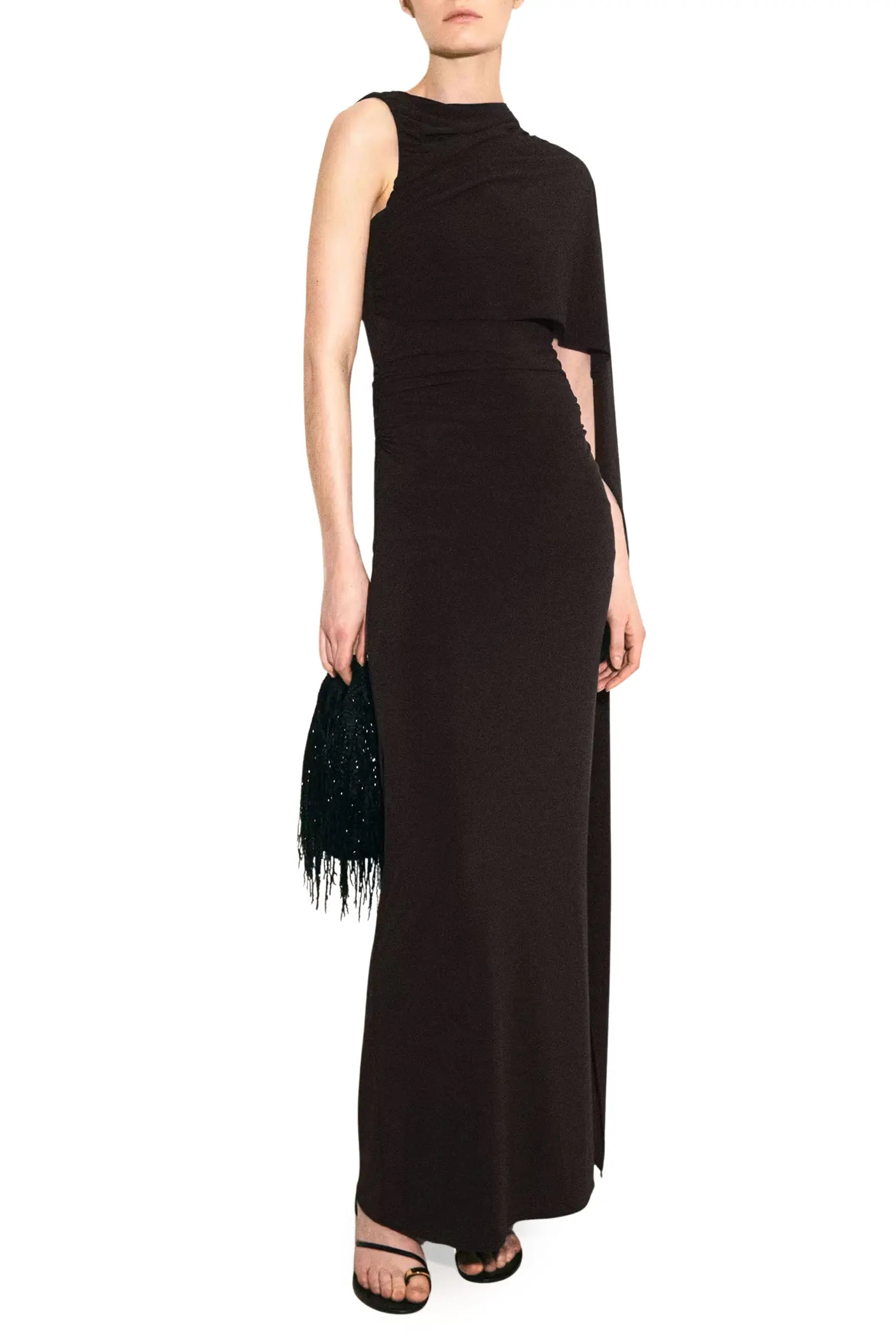 MANGO Asymmetric Cape Maxi Dress (Women) | Nordstrom | Nordstrom