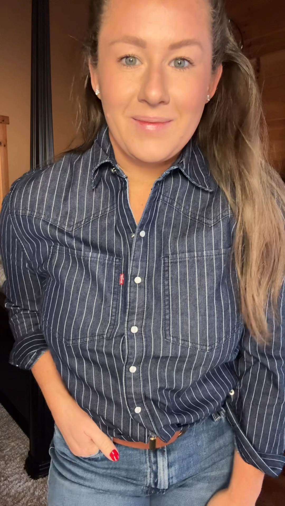 Levi's Teodora Western Shirt
Custom hat Tyron 
Custom cowboy hat 

Kendra Scott Cailin Silver Crystal Hoop Earrings in White Crystal

Marie Oliver
Chazz Jacket
Brown leather jacket tie leather jacket
Tie waist brown leather jacket 

Mother cuffed denim jeans 
Western attire western theme 
Cowboy outfit cowgirl outfit 

#LTKTravel #LTKFindsUnder50 #LTKStyleTip