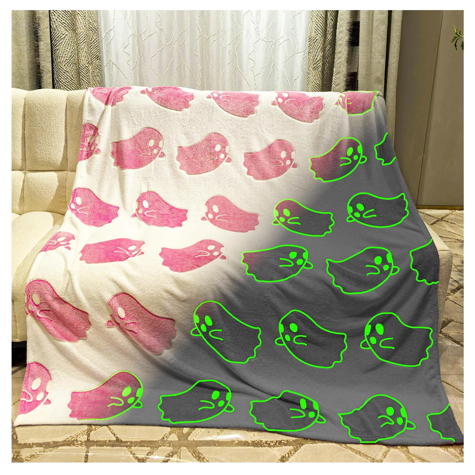 Halloween Glow in The Dark Blanket Ghost Gifts for Girls Toys for 2 3 4 5 6 7 8 9 10 Birthday Sof... | Amazon (US)