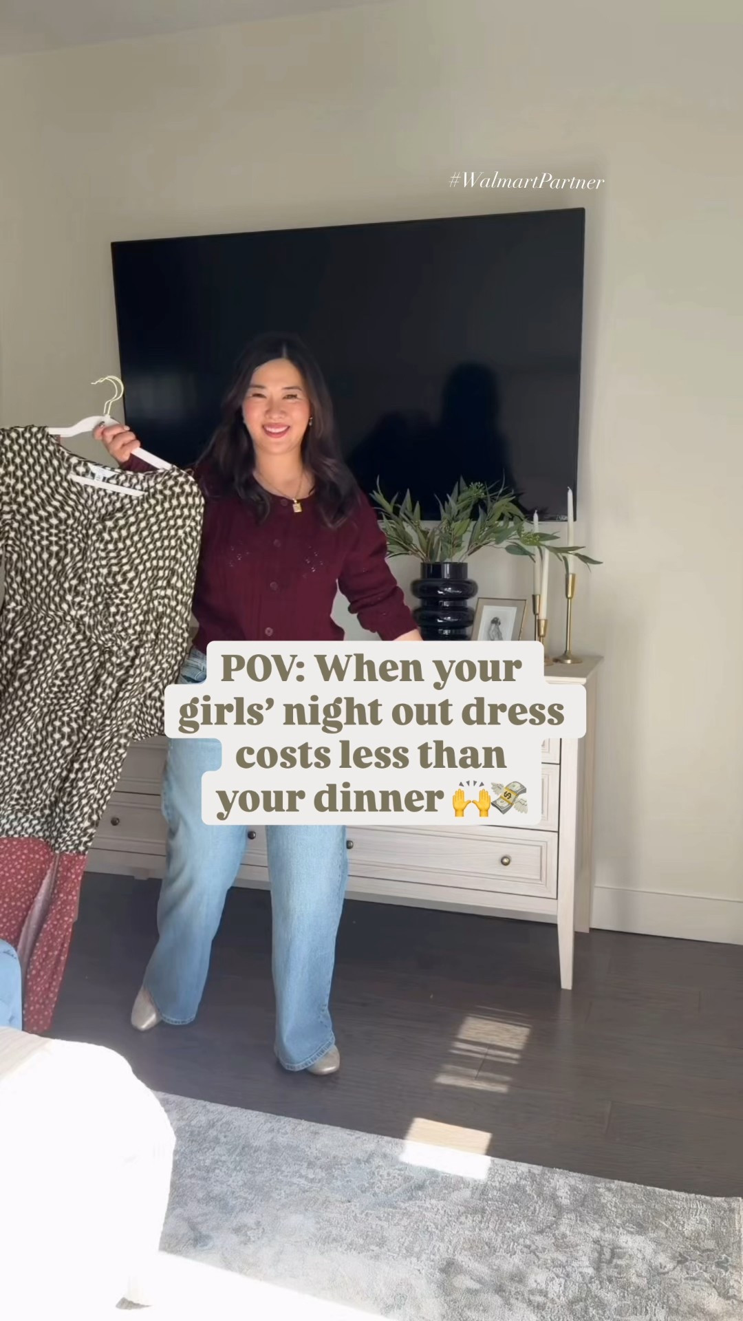 #WalmartPartner #WalmartStyle When your @WalmartStyle girls’ night out dress costs less than dinner! 

Burgundy Cardigan: Large
Denim: 8
Dresses: Medium 
Cropped Denim Shirt: Medium 