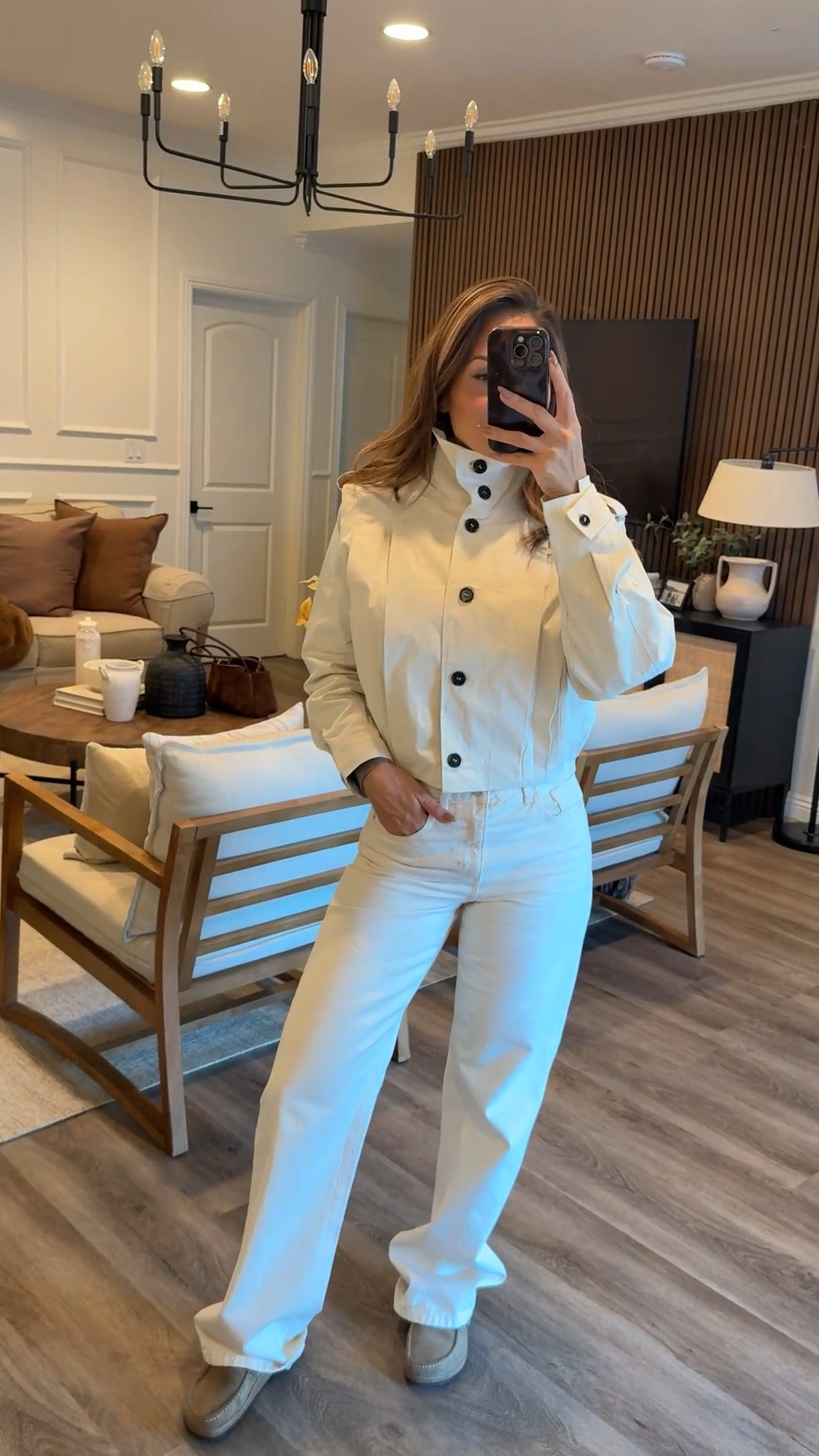 Monochrome moment ✨ This cream button-up jacket paired with matching jeans gives an effortlessly modern vibe. Perfect for fall neutrals, chic layering, and a put-together yet casual everyday outfit. 
Wearing small in jacket 
Im 5’4”/130

monochrome fall outfit, cream jeans outfit, matching set outfit, neutral fall fashion, chic casual style, fall capsule wardrobe


#LTKU #LTKOver40 #LTKSeasonal