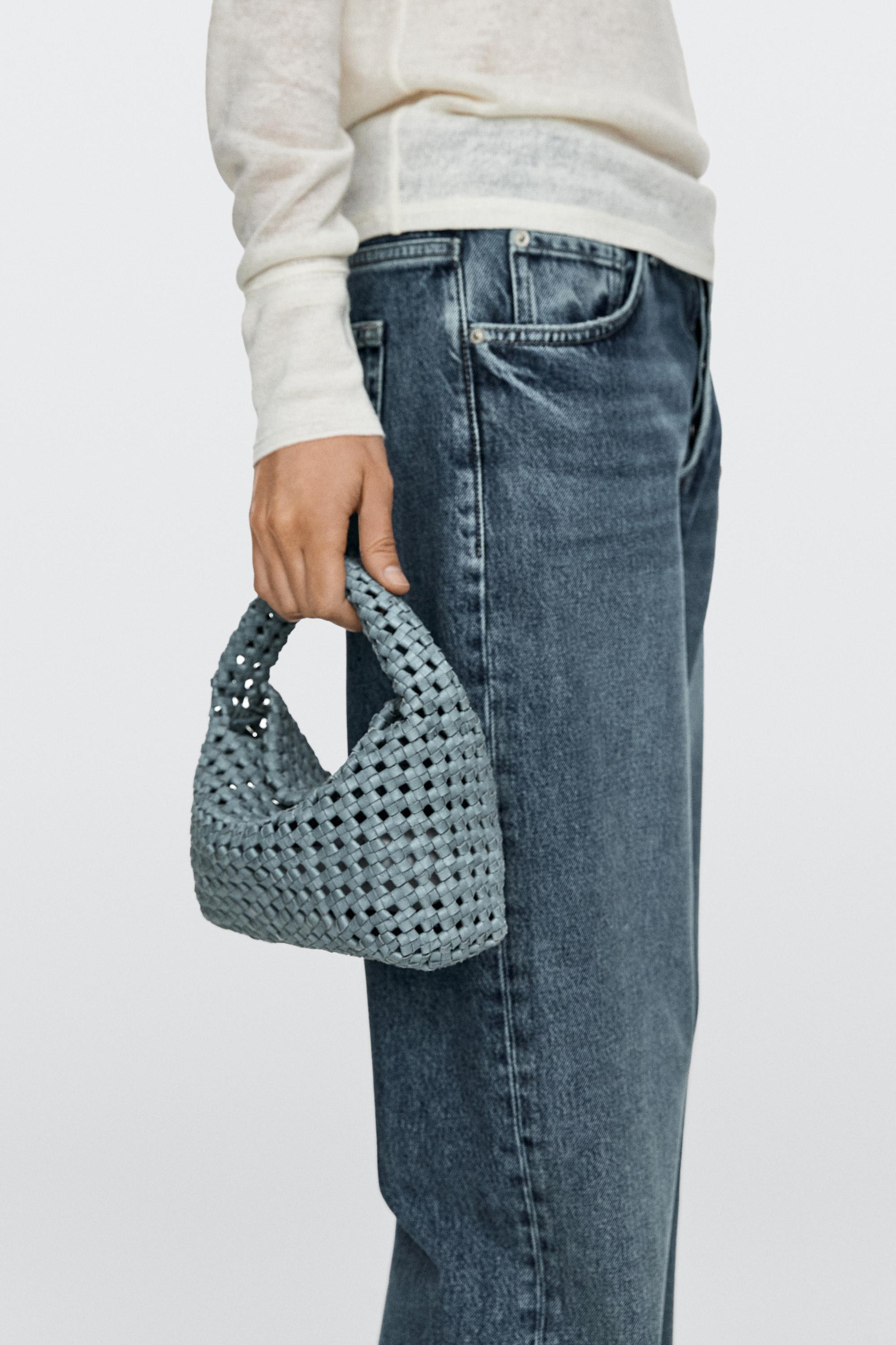 Braided leather mini bag | Massimo Dutti US