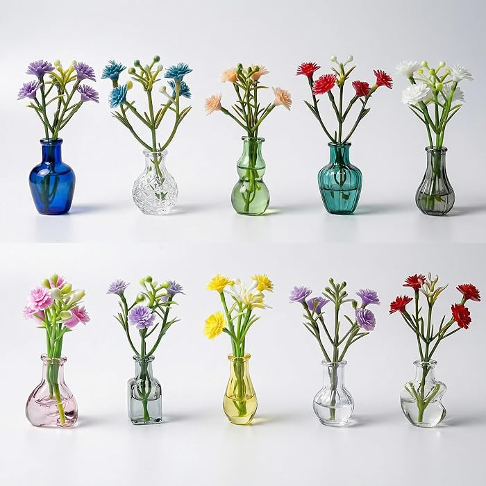 10-Pack Magnetic Mini Clear Glass Bud Vases for Fridge - Strong Magnets, Leak-Proof Propagation V... | Amazon (US)
