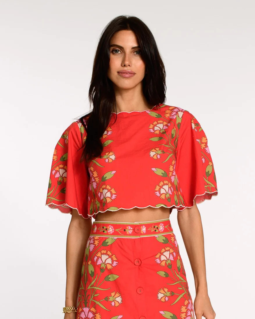 Paloma Top in Indian Flower Poppy | Elizabeth James The Label