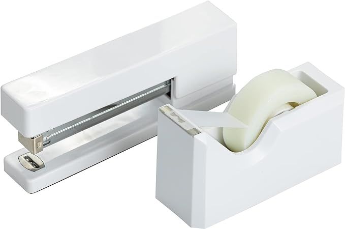 JAM PAPER Office & Desk Sets - 1 Stapler & 1 Tape Dispenser - White - 2/Pack | Amazon (US)