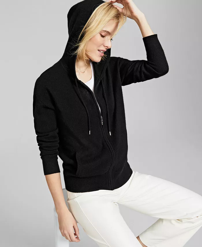 Charter Club Women's 100% Cashmere Zip Hoodie, Created for Macy's & Reviews - Sweaters - Women - ... | Macys (US)