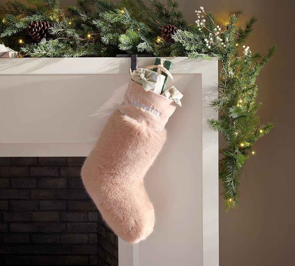 Rosewood Mink Faux Fur Stocking | Pottery Barn (US)