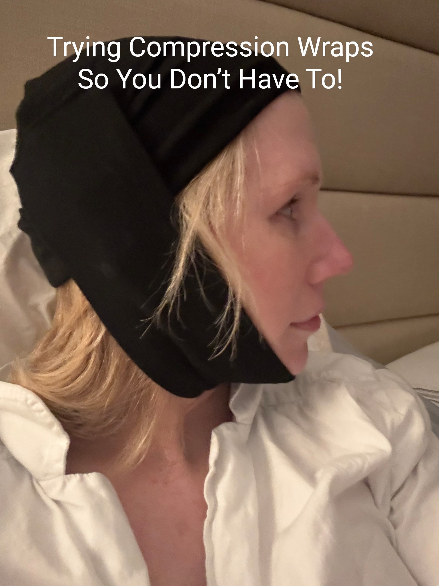 Trying compression wraps so you don’t have to! This one was very comfortable, it’s a hat and a separate strap you can adjust on both sides of the hat.  Check it out! 

#LTKBeauty #LTKOver40