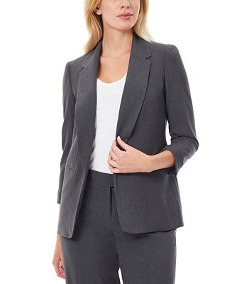 Women's Notched Collar Jacket with Rolled Sleeves | Macy's