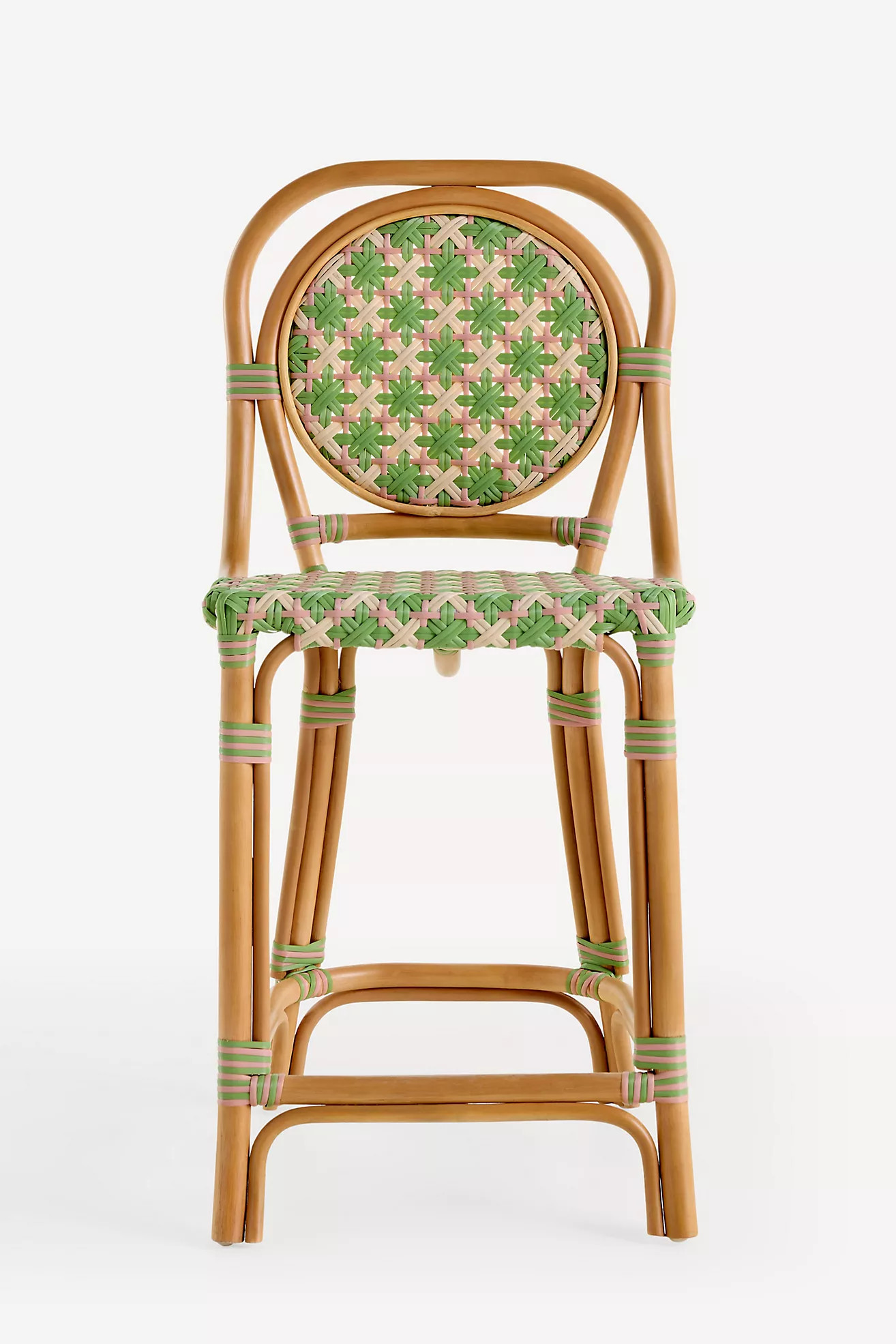 Coastal Rattan Bistro Counter Stool Chair | Anthropologie (US)