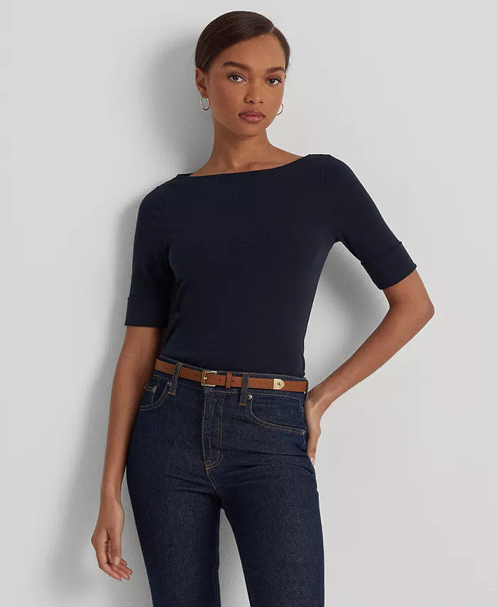 Stretch Boatneck Top, Regular & Petite | Macy's