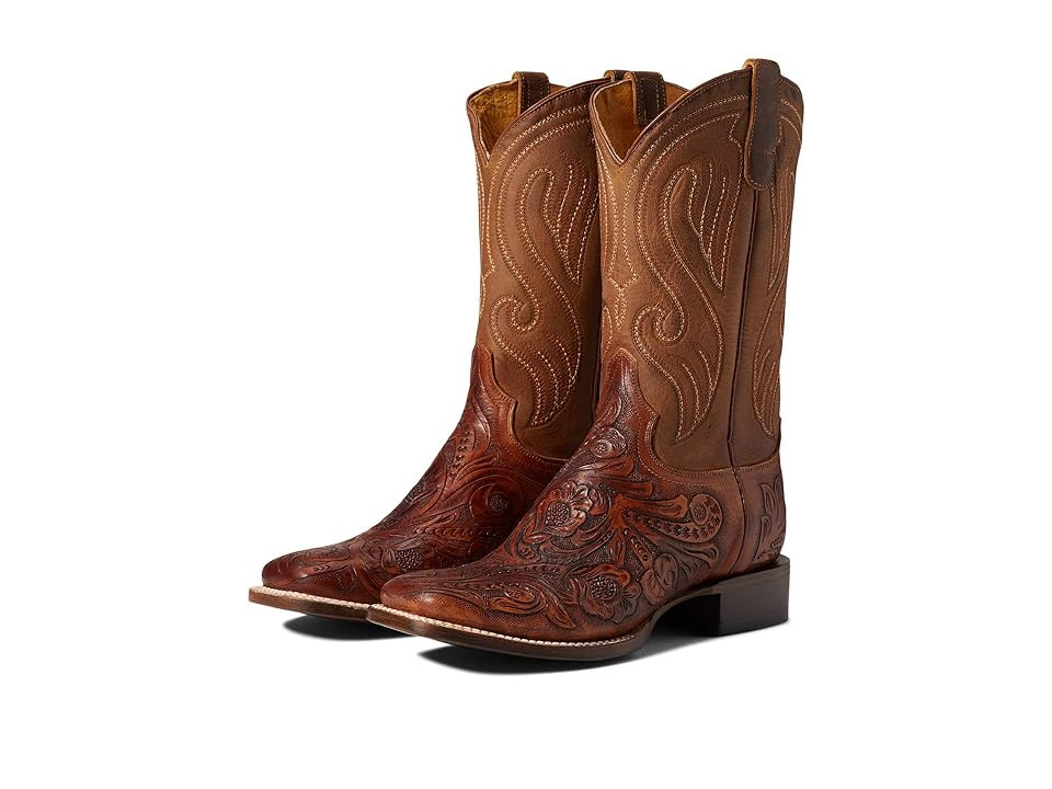 Roper Saddle Floral (Brown) Cowboy Boots | Zappos