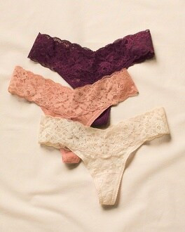 Signature All-Over Lace Thong 3-Pack | Soma Intimates