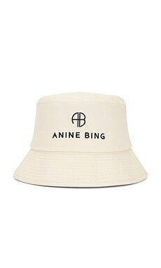 ANINE BING Nicks Bucket Hat in Cool Ivory from Revolve.com | Revolve Clothing (Global)