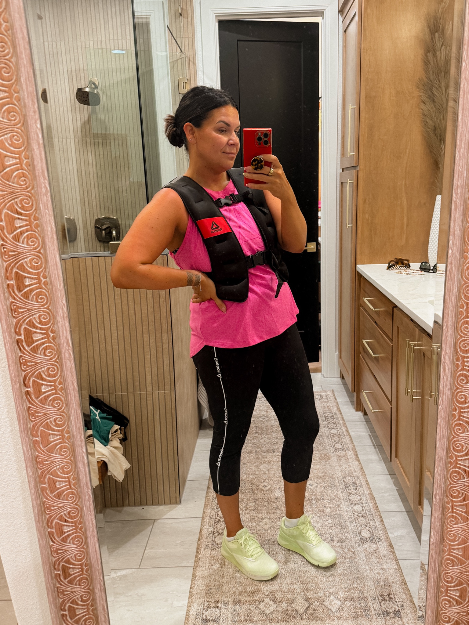 Weighted walk outfit!
Weighted vest: 20lb
Tank: XXL
bra: XL (should have sized down)
Leggings: XL
shoes: TTS

@walmart #walmartpartner #walmartmusthaves 
#LTKMidsize #LTKFitness #LTKFindsUnder50