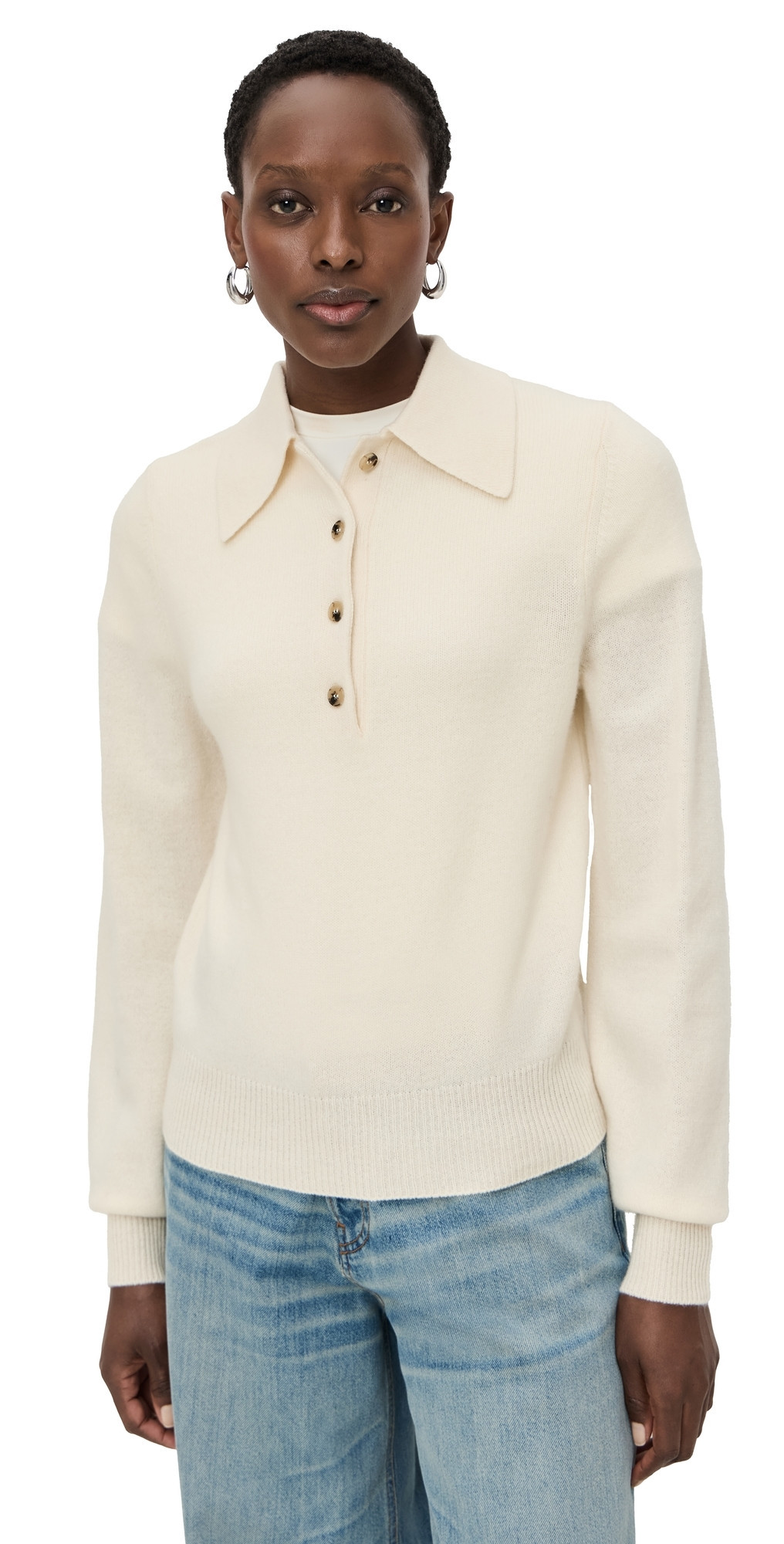 Sold Out NYC The Signature Polo Sweater Cream L | Shopbop