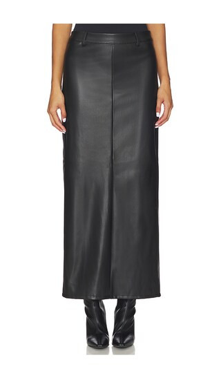 ALL THE WAYS Kayla Faux Leather Skirt in Black. - size L | Revolve Clothing (Global)