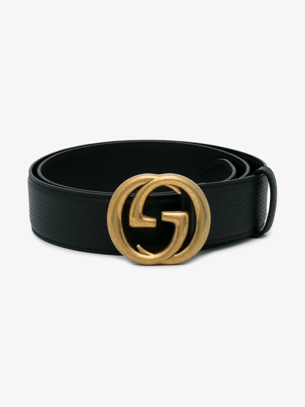 Gucci Leather belt with interlocking G buckle | Browns Fashion