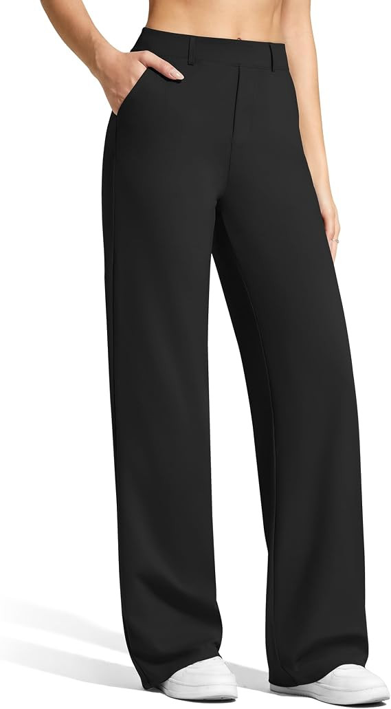 G4Free EverGoing Women's Wide Leg Dress Pants Pull On Stretchy High Waisted Casual Trousers with ... | Amazon (US)