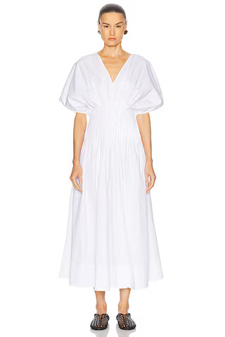 Poplin V Neck Dress | FWRD 