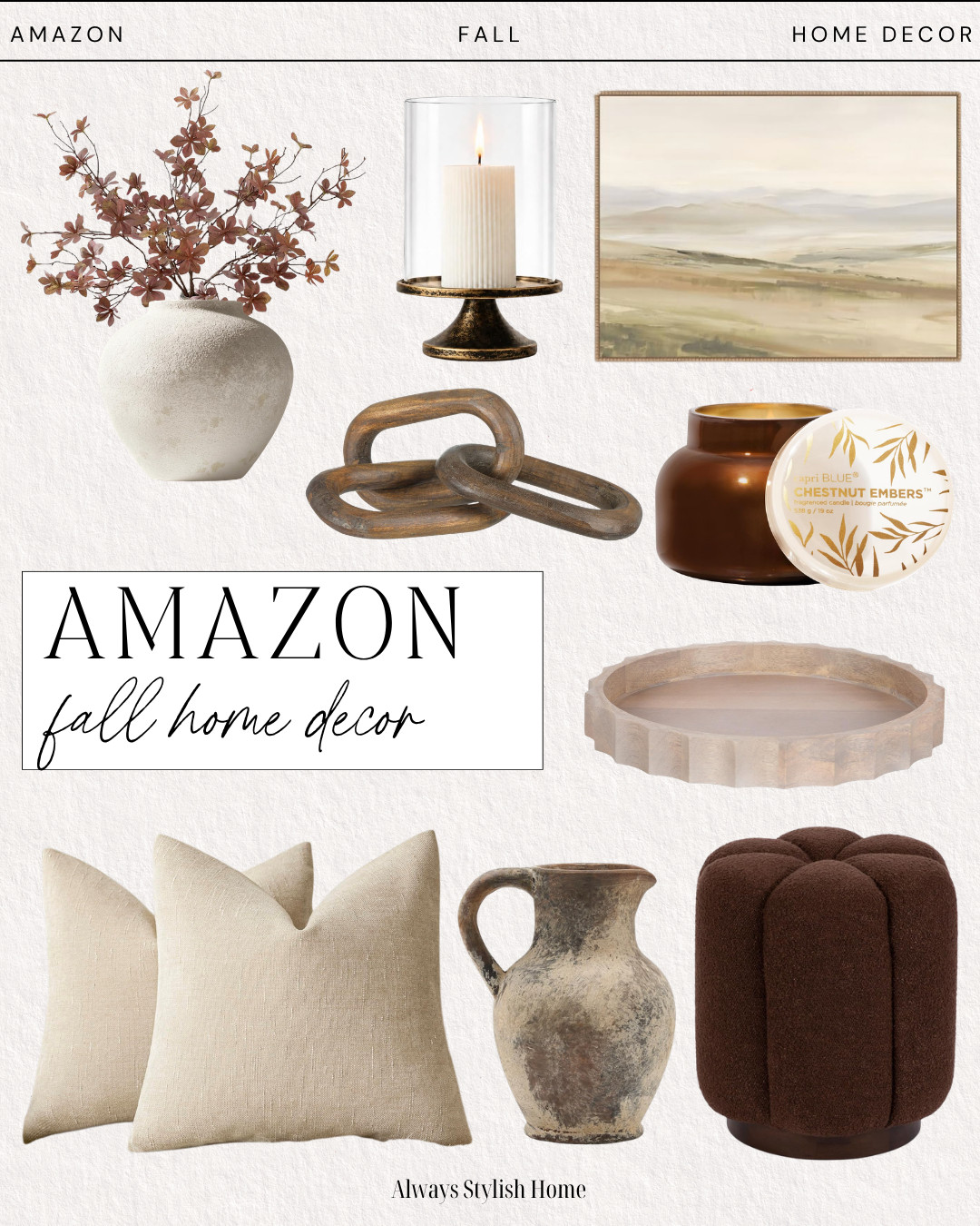 Cozy season starts here! Discover the latest Amazon Fall Home Decor new arrivals featuring affordable, designer-inspired finds to give your home a warm, elevated look for autumn. From neutral pumpkins, cozy throw blankets, ceramic vases, faux fall stems, candles, wood accents, coffee table decor, and seasonal pillows to modern organic home accessories, these Amazon finds make decorating for fall easy and budget-friendly. Follow for the best Amazon home finds, fall decorating ideas, trending home decor, cozy home inspiration, and weekly new arrivals.
 

 #LTKSeasonal #LTKHome