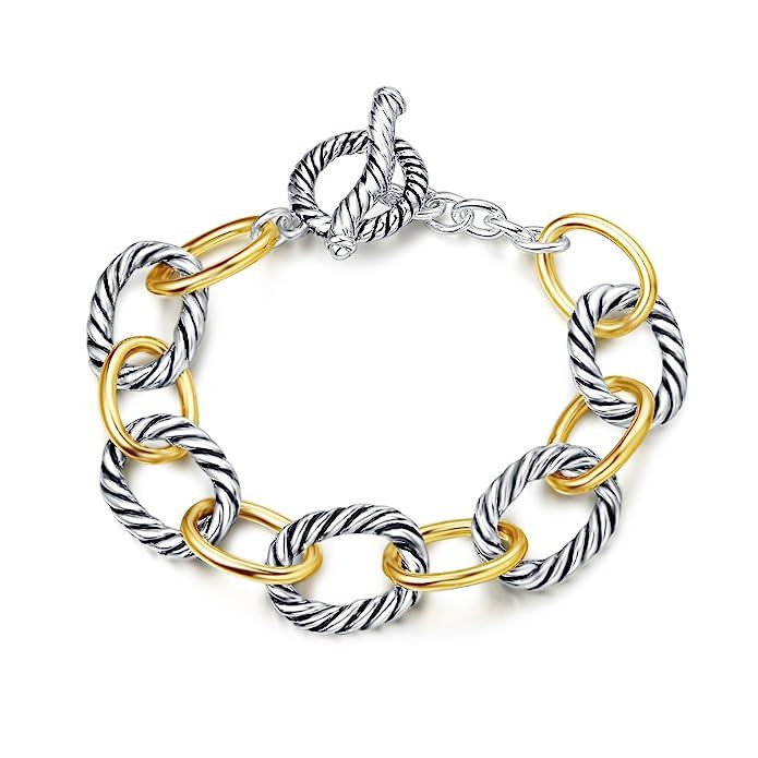 UNY Bracelet Designer Brand Inspired Antique Women Jewelry Cable Wire Vintage Valentine | Amazon (US)