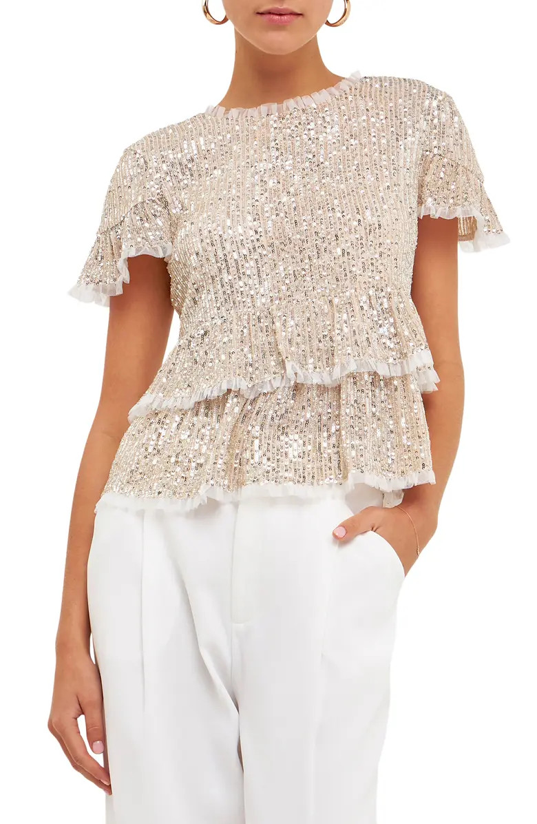 Sequin Babydoll Top | Nordstrom