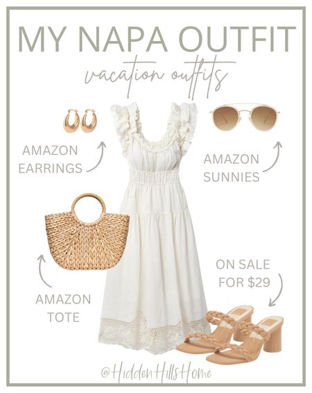 Vacation outfits, Beach outfits, outfits for Napa, cute white dress, dolce vita heels on sale, amazon outfit finds #vacationoutfits

#LTKsalealert #LTKSeasonal #LTKstyletip