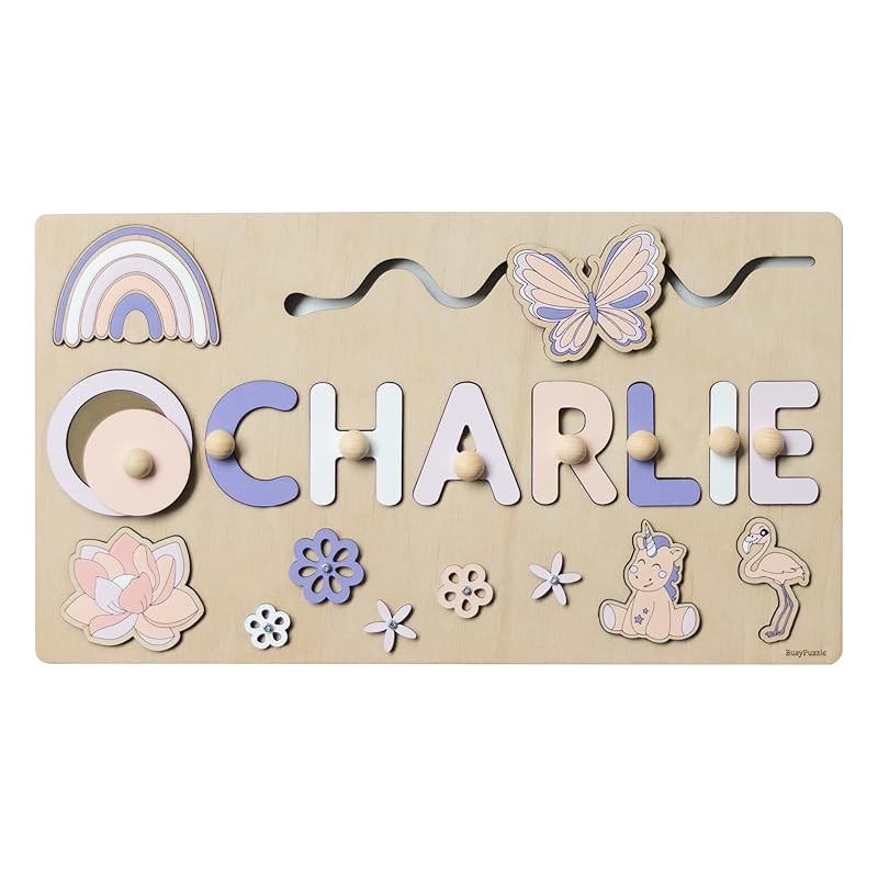 Personalized Name Puzzle 1st Birthday Gift Personalized Name Busy Board Wood Puzzle First Birthda... | Amazon (US)