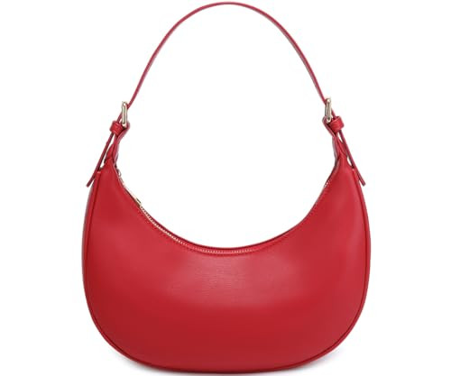 SYXLCYGJ Fashion Small Crescent Underarm Shoulder Bag for Women Trendy Purse Hobo Handbags Clutch Crossbody Bag（Red） | Amazon (US)
