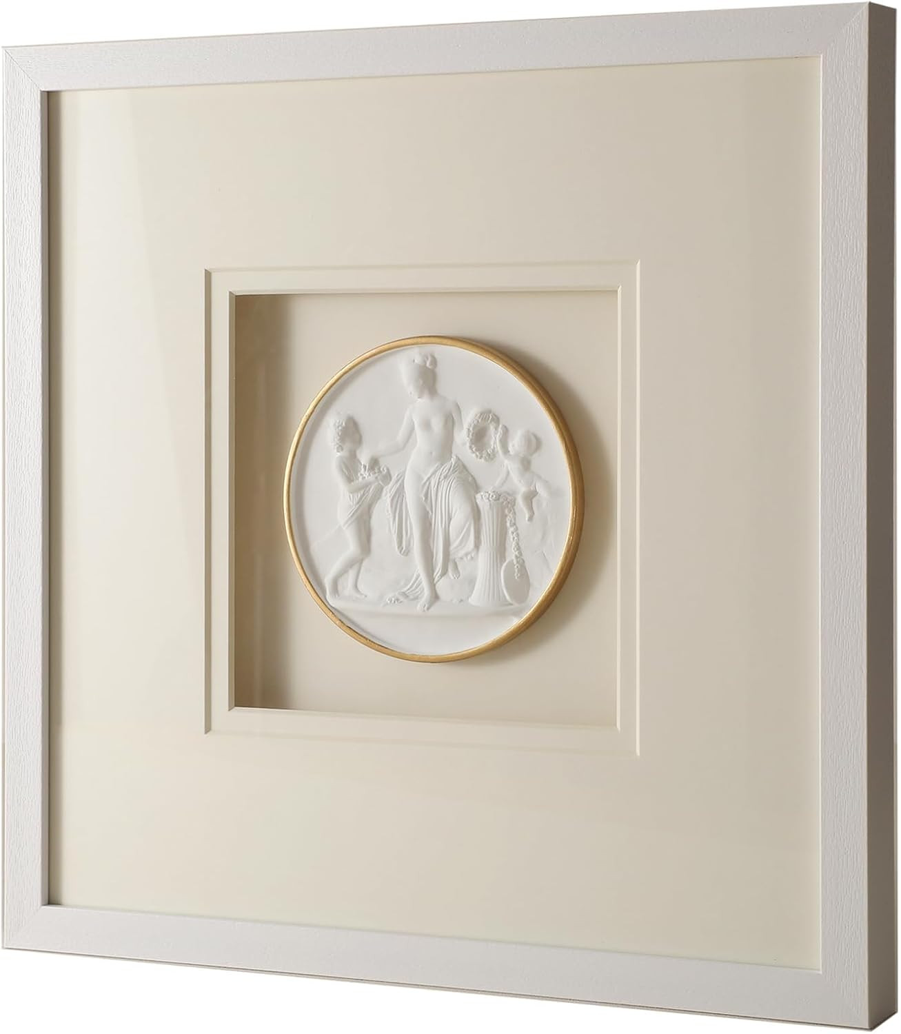 Amazon.com: Sculpture Wall Art,French Vintage Decor with Framed,Aesthetic Gold Paintings for Home... | Amazon (US)