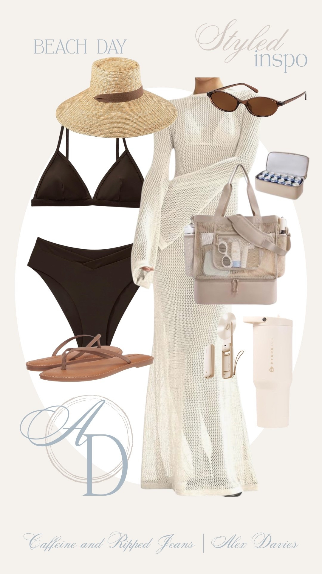 // brown bikini // cover up // beach outfit // bag // hydrojug // beach fan // flip flops // beach hat // sunglasses // 

#LTKTravel #LTKSeasonal #LTKootd