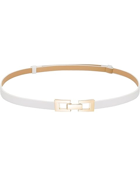 Skinny Belts for Women Thin PU Leather Waist Belt for Dresses | Amazon (US)