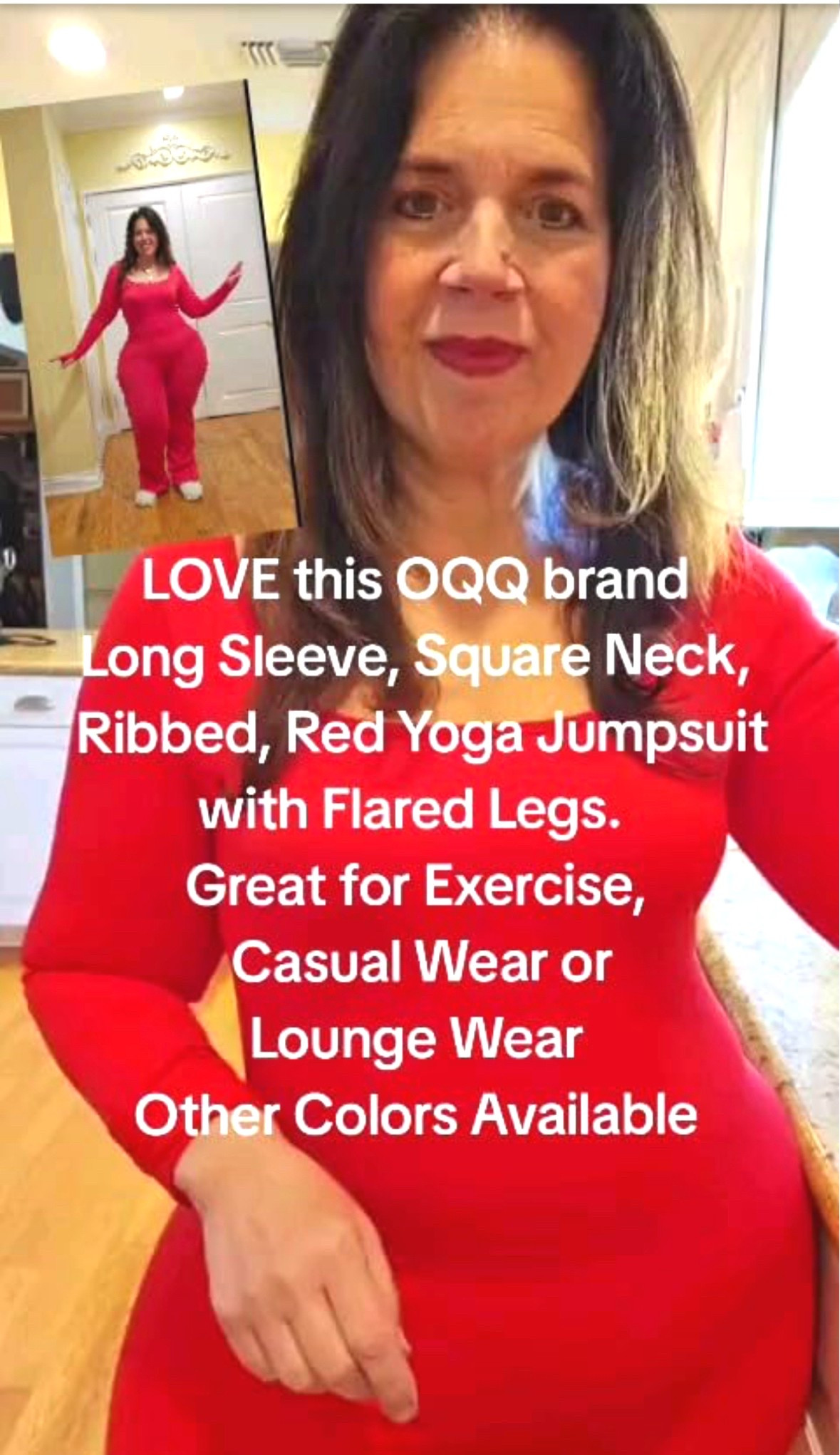 LOVE this OQQ brand Long Sleeve, Square Neck, Ribbed, Red Yoga Jumpsuit with Flared Legs. Great for Exercise, Casual Wear or Lounge Wear.
Other Colors Available
#WomensStyle #athleisurewear #ribbedjumpsuit 

#LTKMidsize #LTKActive #LTKWatchNow