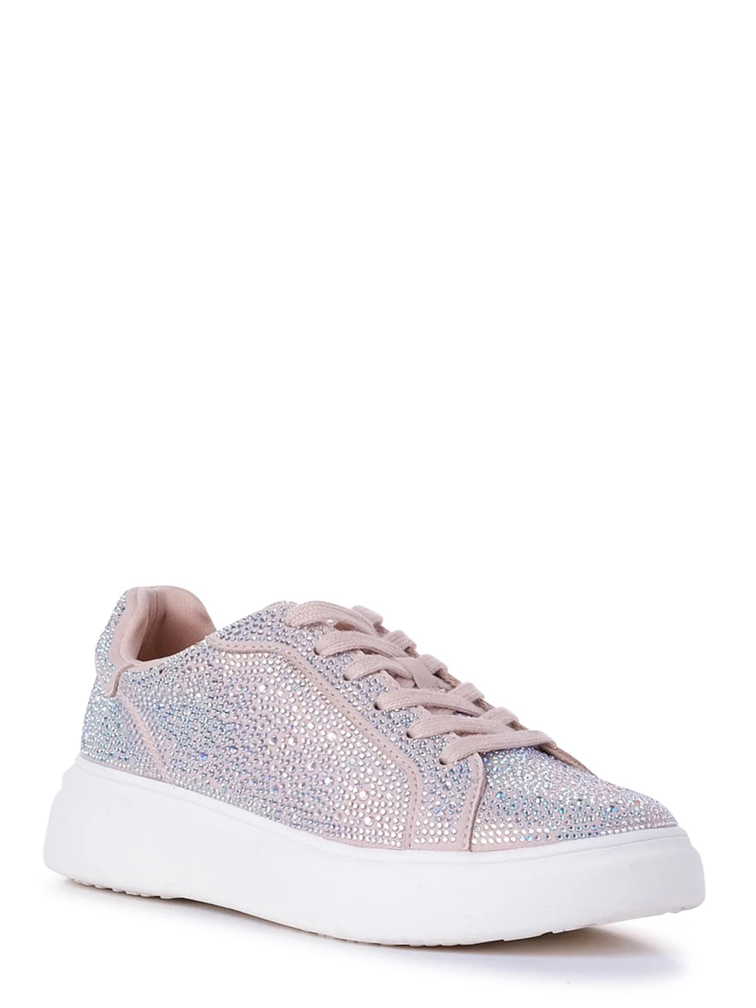 Madden NYC Women's Rhinestone Lace-up Platform Sneakers - Walmart.com | Walmart (US)