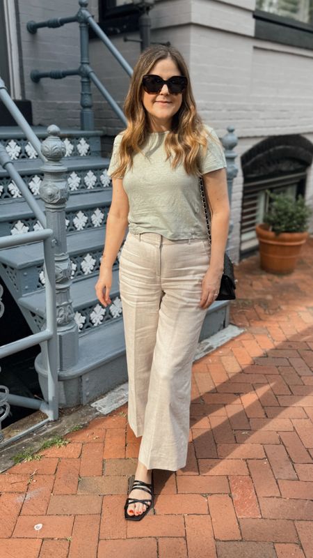 If you’re looking for linen pants you can wear to work or casually, this pair is a great option. They also come in navy and white. I’m wearing size 6 and I’m normally a 4. They stretched a little during wear but not enough for me to have gotten my normal size. If you have a flat stomach, get your normal size! I carry a little bit of weight in my stomach! My sandals are also TTS, but if you’re between sizes, I’d go up half a size. 

#LTKSeasonal #LTKStyleTip #LTKWorkwear