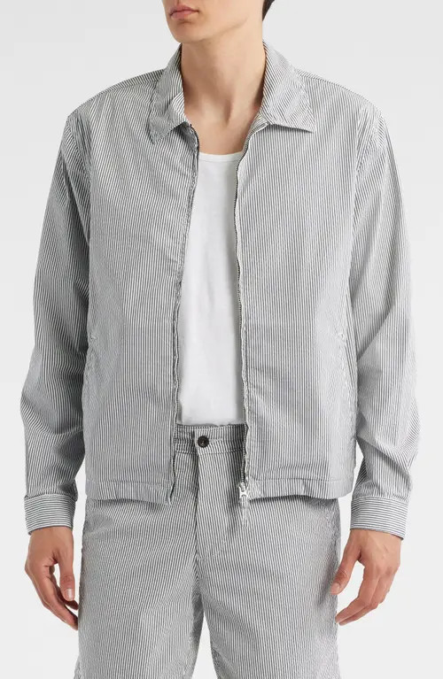 AG Philip Zip Twill Jacket in Charcoal Stripe at Nordstrom, Size X-Small | Nordstrom