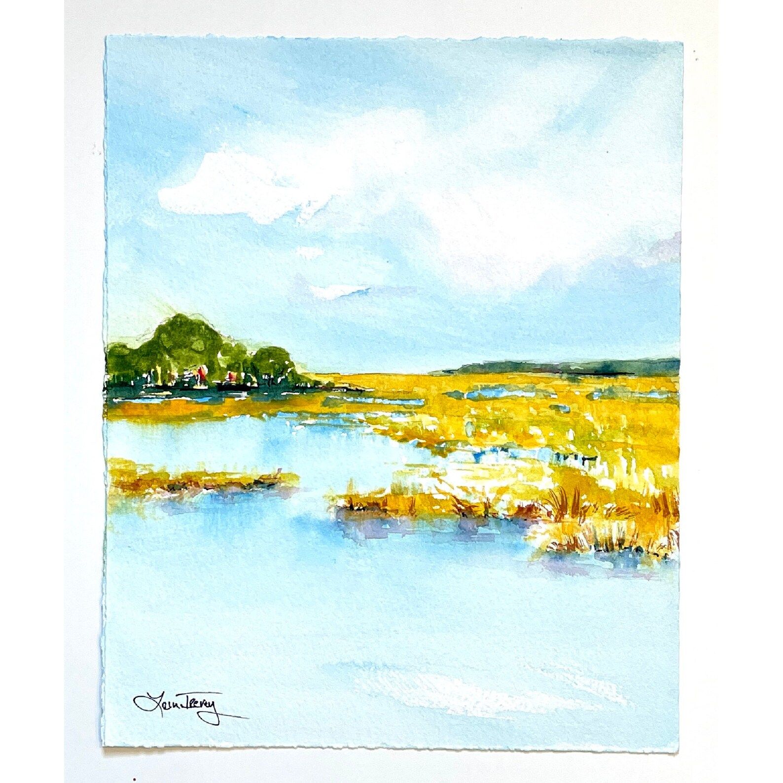 Coastal Landscape Painting - 8x10 Original Watercolor | Etsy (US)