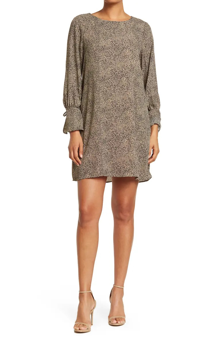 BOBEAU Printed Shift Dress with Tie Sleeves | Nordstromrack | Nordstrom Rack