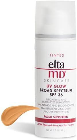 EltaMD UV Glow Tinted Moisturizer with SPF Face Sunscreen Broad-Spectrum SPF 36, Non-Greasy, Mine... | Amazon (US)
