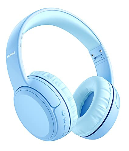 Nabevi Kids Headphones, Over-Ear Headphones Bluetooth Wireless Kids with Mic, 85/93dB Volume Limited, Stereo Sound, Wired Inline AUX Cord Headphones for Children Boy Girl Teens, Blue | Amazon (US)