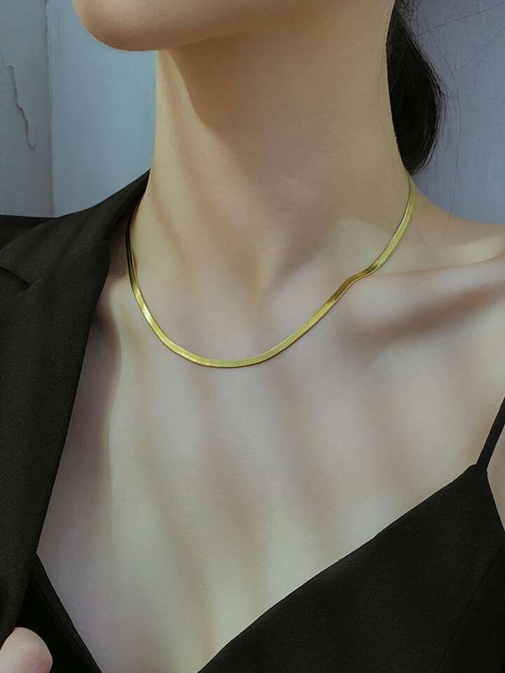 1pc Minimalist Chain Necklace Copper Jewelry | SHEIN