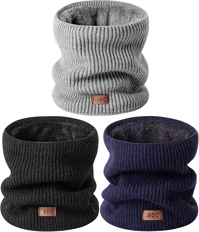 Winter Neck Gaiters for Men 3 Pack,Neck Warmer Men Women with Thermal Thick Warm Fleece Lined Col... | Amazon (US)