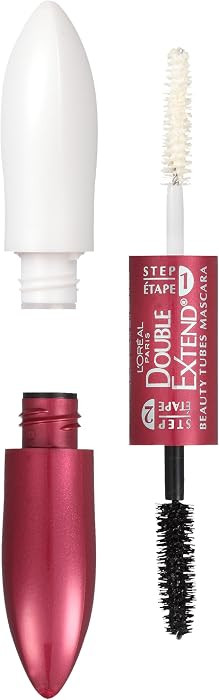 L'Oreal Paris Makeup Double Extend Tubing Mascara, Lengthening 2 Step Mascara, Smudgeproof, Black | Amazon (US)
