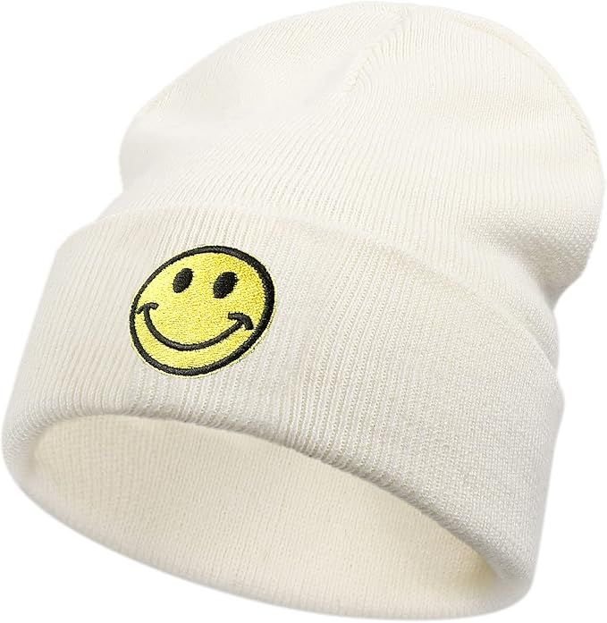 SONMONY Smile Face Beanie Hats for Women Mens Winter Knit Beanies Soft Cuffed Warm Smile Stretchy... | Amazon (US)