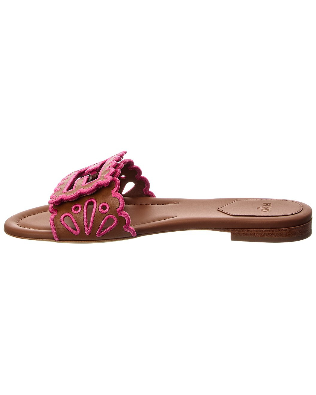 FENDI Baguette Leather Flat Sandal | Gilt & Gilt City