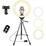 UBeesize 12'' Selfie Ring Light with 62’’ Tripod Stand for Video Recording＆Live Streaming(Y... | Amazon (US)