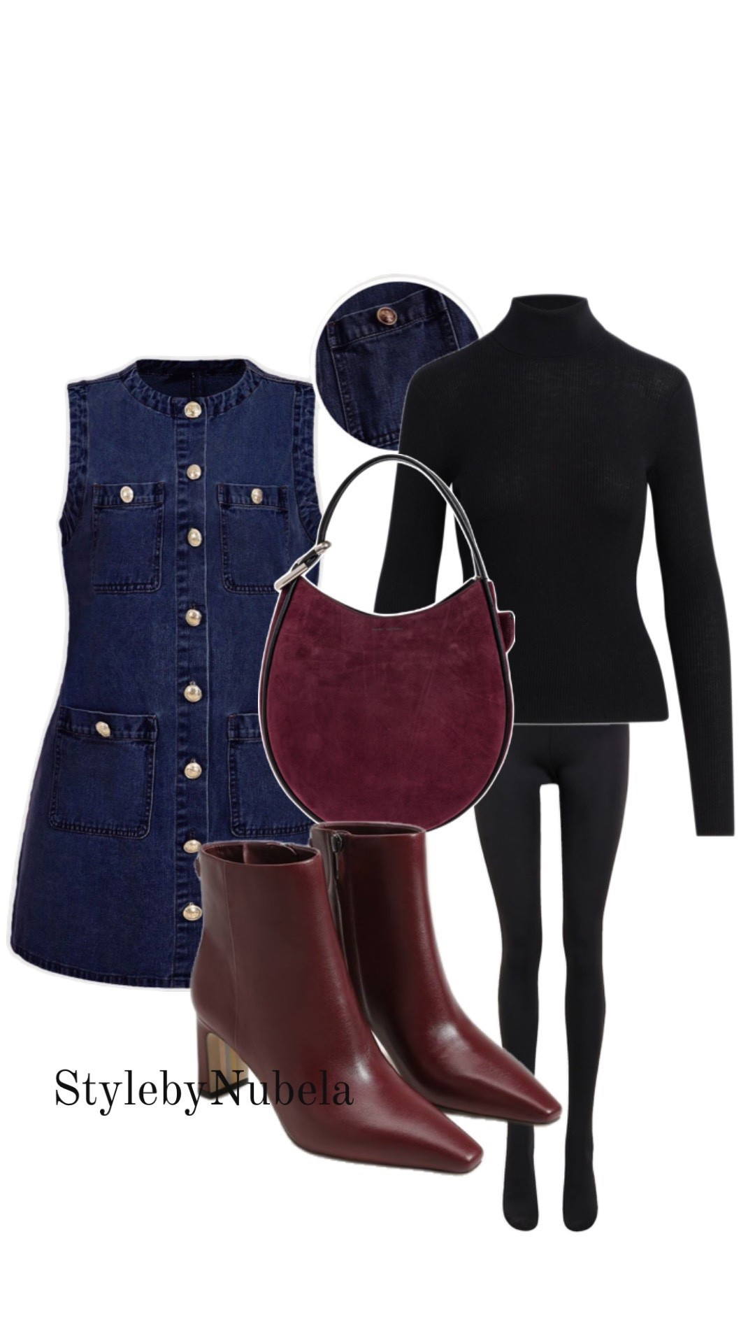 Denim overall dress layered over chunky knit, tights, boots. #Denim #WhattoWear #HowtoStyle #WinterFashion #DateNight 

#CasualDenimLooks #HowToStyleJeans #StreetStyle2025 #EverydayDenim #DenimOutfitIdeas #WardrobeStaples #ChicAndCasual #ModernDenimStyle #stylebynubela #DenimOutfits #FallFashion #EarlyFallStyle #CasualFallLooks #OOTDFall
#LTKxMadewell 

#LTKSeasonal #LTKPetite #LTKTall #LTKOver40 #LTKBump #LTKPlusSize #LTKSaleAlert #LTKFallSale #LTKStyleTip