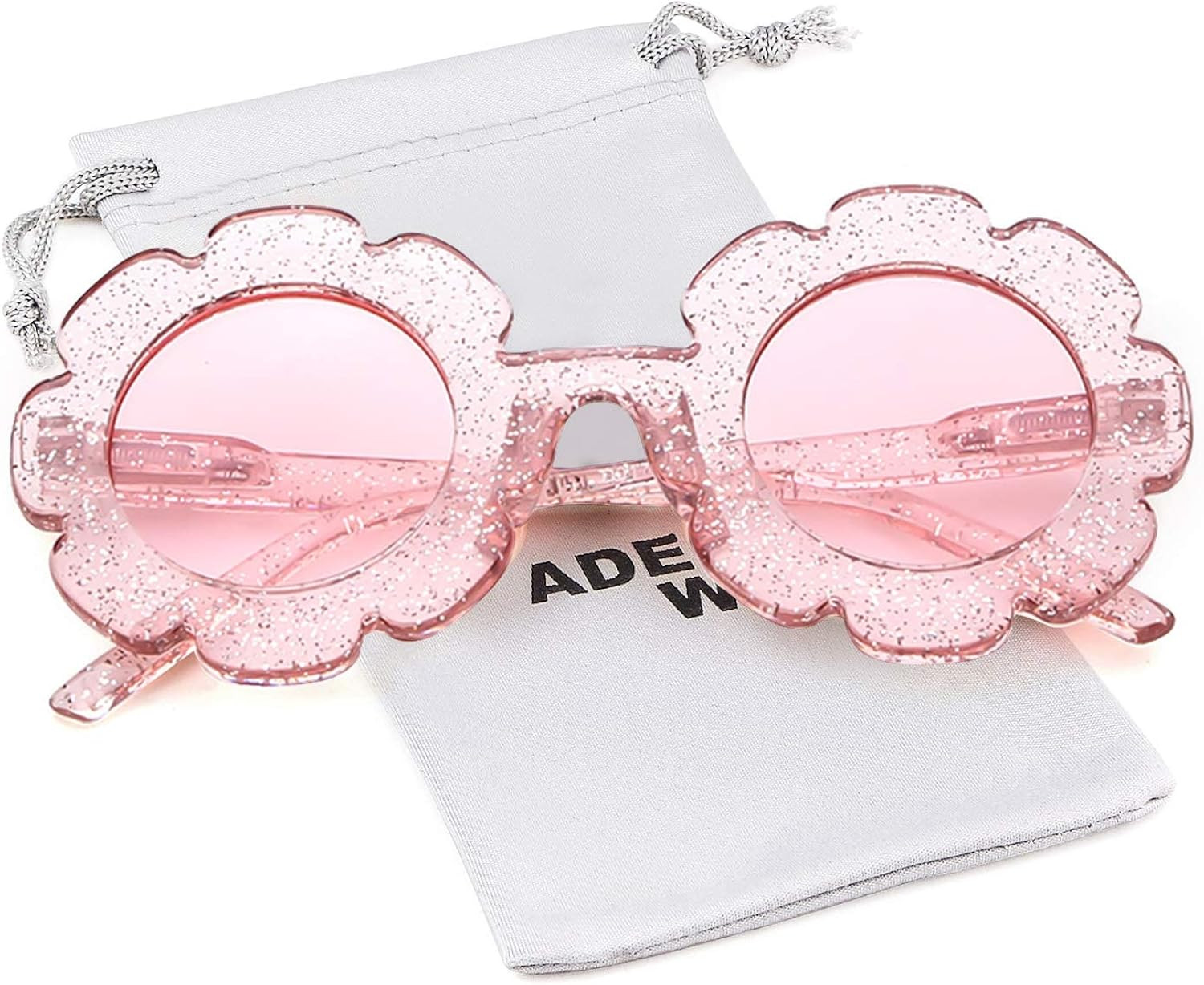 ADEWU Sunglasses for Kids Round Flower Cute Glasses UV 400 Protection Children Girl Boy Gifts | Amazon (US)
